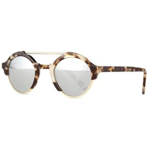 Illesteva Milan 4 round sunglasses, White tortoise